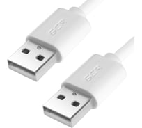 Морозостойкий кабель USB 2.0 GCR 0.3m AM/AM, белый, 28 AWG, экранирование, VIV52I225