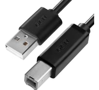 Кабель USB 2.0 GCR 0.3m AM/BM, черный, 28 AWG, VIV52I711