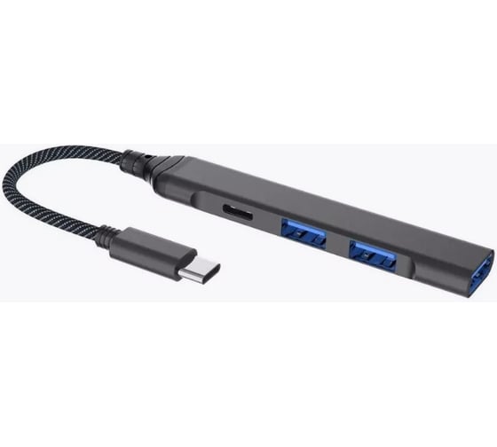 Мульти Хаб PERO MH04, USB-С/USB-A TO USB 3.0 + 6xUSB 2.0, серый MH04GR