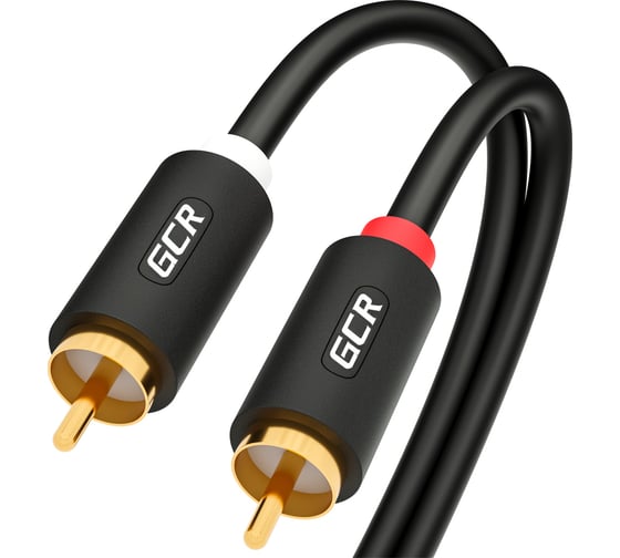 Аудио кабель GCR 20.0m 2хRCA / 2хRCA, GOLD, черный, VIV53I114 1