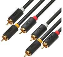 Аудио кабель GCR 1.5m 3хRCA / 3хRCA, GOLD, черный, VIV51I820