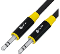 Аудио кабель GCR 1.0m jack 3.5mm/jack 3.5mm черный, AL case черный, желтая окантовка, M/M, VIV53I494