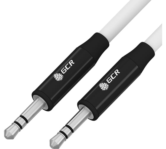 Аудио кабель GCR 1.0m jack 3.5mm/jack 3.5mm белый, AL case черный, M/M, VIV53I495