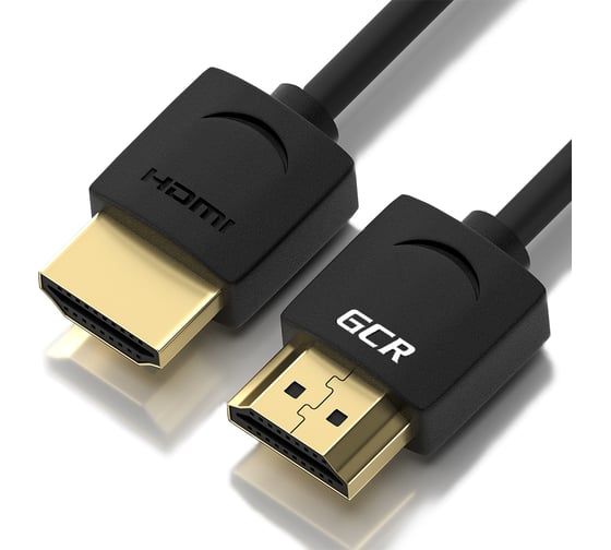 Кабель HDMI 2.0 GCR SLIM 1.0m черный, HDR, Ultra HD, 4K 60 fps 60Hz, 3D, AUDIO, 18.0Гбит/с, 32AWG, VIV51I594
