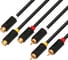 Аудио кабель удлинитель GCR 0.5m 3хRCA / 3хRCA, M/F, GOLD, черный, VIV53I312 1