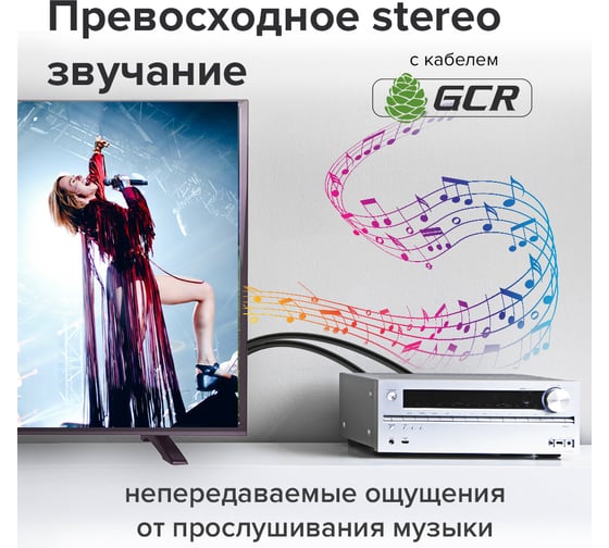 Аудио кабель GCR 15.0m 2хRCA / 2хRCA, GOLD, черный, VIV53I112