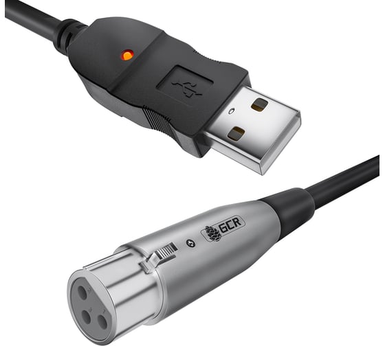 Микрофонный кабель GCR 3.0m USB / XLR черный, VIV53I044