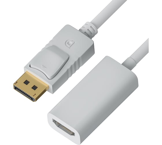 Переходник GCR 0.1m, DisplayPort 1.2 [M] / HDMI 1.4b [F], белый, VIVADIP2MHDW 1
