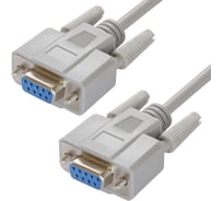 Модемный кабель GCR 10.0m 0-COM, DB9/DB9 9F/9F, серый, 30 AWG, VIVDBI901-10m