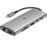 Адаптер VCOM TypeC - PD+HDMI2.1+DP1.2+RJ45 1GB+USB3.0+USB3.1+USB-C3.1+SD3.0+TF3.0 CUE67
