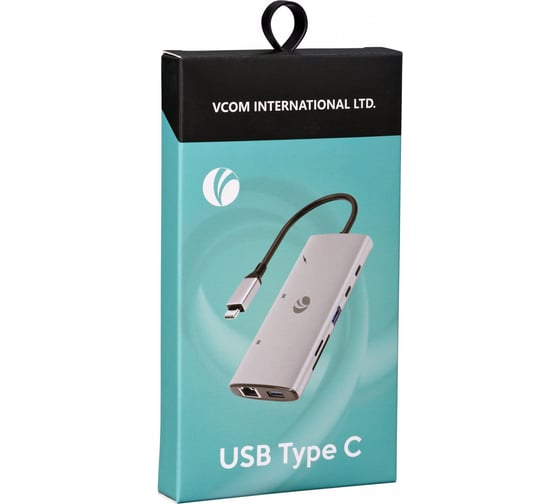 Адаптер VCOM TypeC - PD+HDMI2.1+DP1.2+RJ45 1GB+USB3.0+USB3.1+USB-C3.1+SD3.0+TF3.0 CUE67