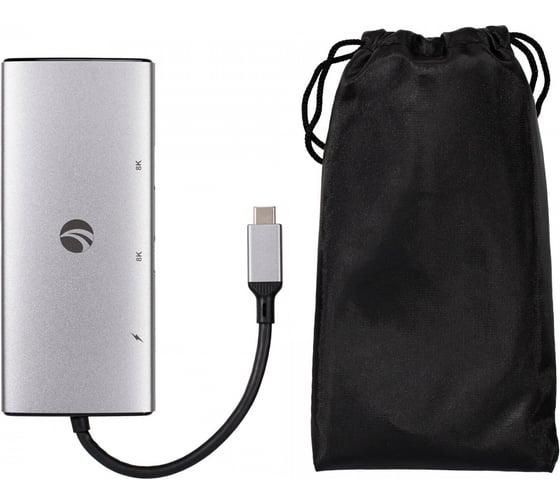 Адаптер VCOM TypeC - PD+HDMI2.1+DP1.2+RJ45 1GB+USB3.0+USB3.1+USB-C3.1+SD3.0+TF3.0 CUE67
