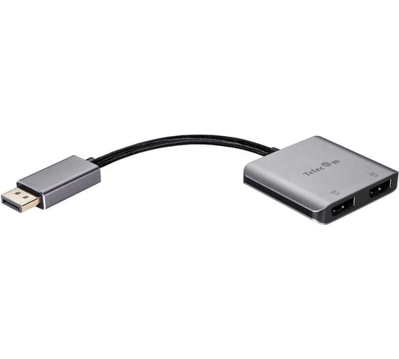 Кабель-адаптер Telecom DP M - dual DP F MST HUB 8K60Hz 0.15m + USB C charge cable 1m TUC603