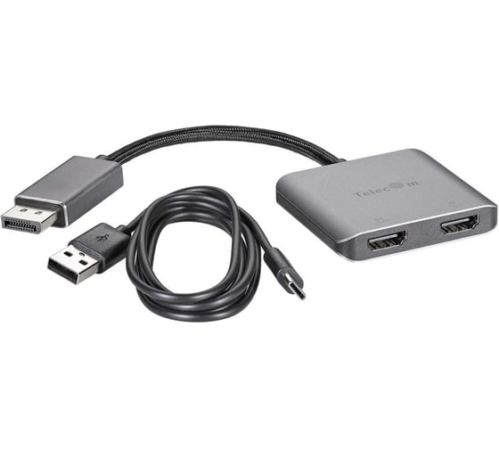 Кабель-адаптер Telecom DP m - dual HDMI f HUB 8K 60Hz 0.15m TUC602