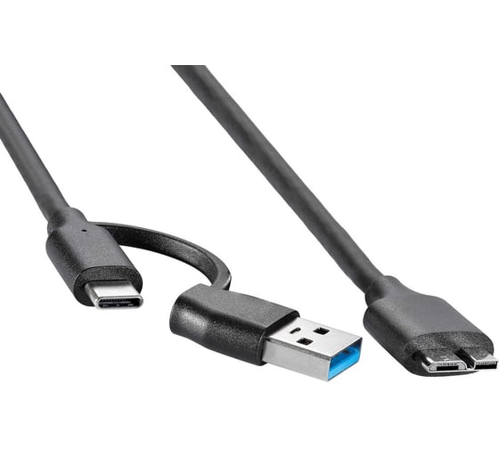 Кабель соединительный Telecom 2в1 USBA/C - USB3.0 MicroBM 5Gbps медь 0.3m TUS714-0.3M