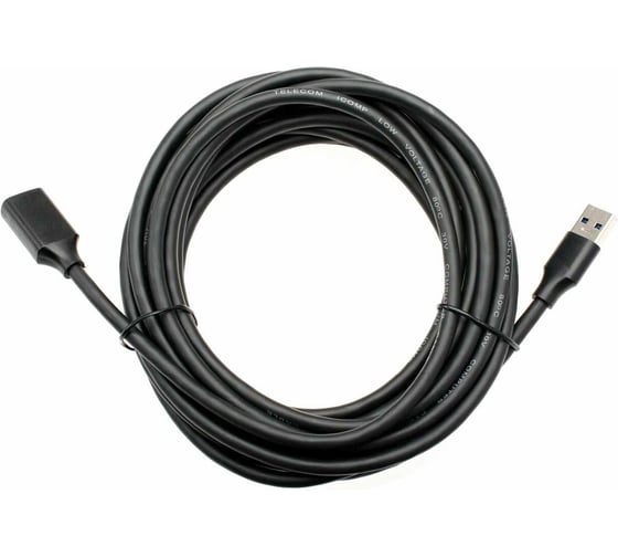 Кабель удлинительный Telecom USB3.0 Am-Af медь черный 5m TUS708-5M 1