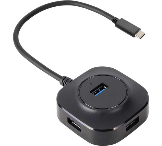 Кабель-концентратор VCOM TypeC USB3.0 - 4 USB3.0 +microUSB 0.3m DH307C