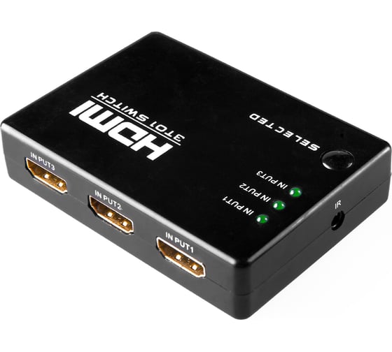Переключатель HDMI GCR 3х1 Greenline, 1080P 60Hz, пульт ДУ, DeepColor, VIVv3I01