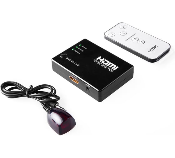 Переключатель HDMI GCR 3х1 Greenline, 1080P 60Hz, пульт ДУ, DeepColor, VIVv3I01