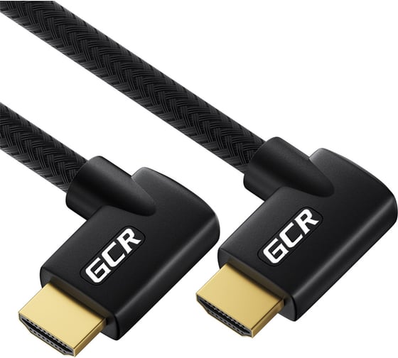 Кабель HDMI 2.0 GCR 0.5m M правый угол, черный нейлон, HDR,UltraHD, 3D, AUDIO, 18.0Гбит/с, 28AWG, VIV53I277