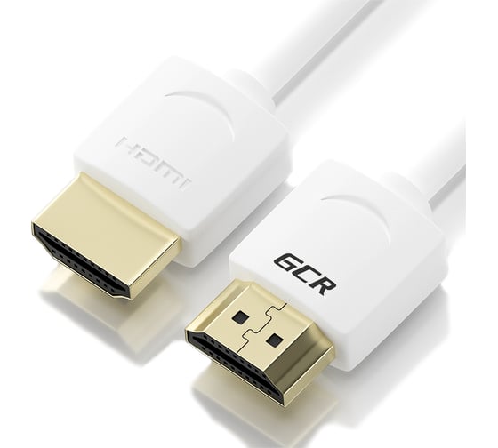 Кабель HDMI 2.0 GCR, SLIM 0.3m белый, HDR, UltraHD, 4K 60 fps 60Hz, 3D, AUDIO, 18.0 Гбит/с, 30 AWG, VIV53I210