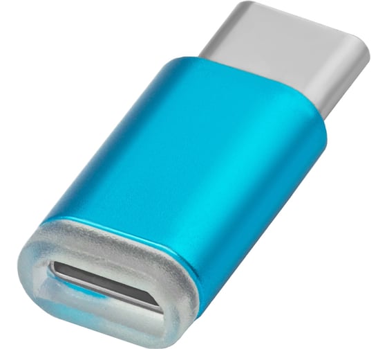 Переходник GCR USB Type C > MicroUSB 2. 0, M/ F, Голубой, VIVUCI3U2MF-BL