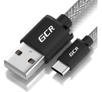 Кабель TypeC GCR 1.0m прозрачный, черные коннекторы, 28/ 28 AWG, VIV51I934