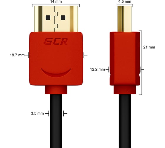 Кабель HDMI 2.0 GCR SLIM 3.0m HDR 4:2:0, Ultra HD,4K 60 fps 60Hz, 3D, AUDIO, 18.0Гбит/с, 32 AWG, VIV51I601