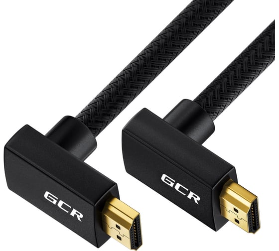 Кабель HDMI 2.0 GCR 1.5m Mверхний угол, черный нейлон, HDR, UltraHD, 3D, AUDIO, 18.0Гбит/с, 28AWG, VIV53I274 1