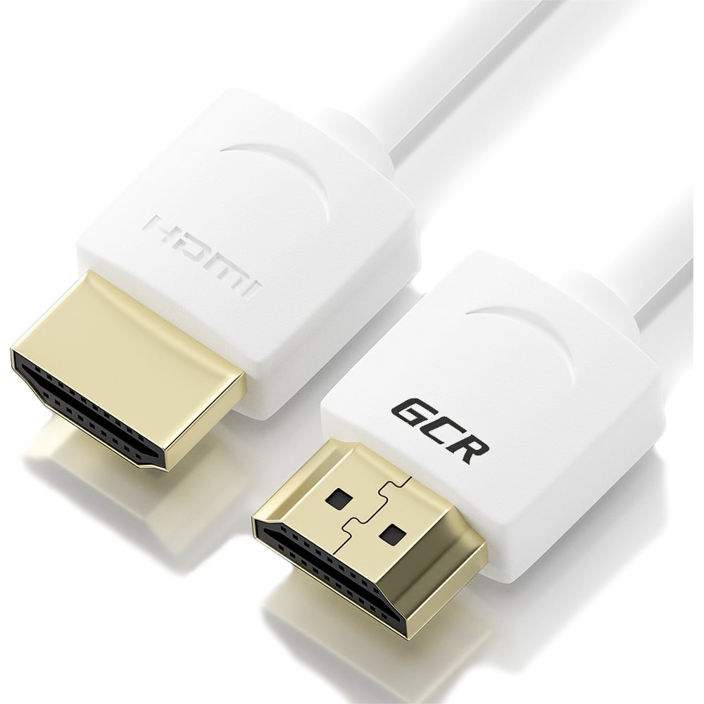 Кабель HDMI 2.0 GCR SLIM 0.2m белый, HDR, UltraHD, 4K 60 fps 60Hz, 3D ...
