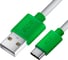 Кабель TypeC GCR 1.0m белый, зеленые коннекторы, быстрая зарядка, 28/ 24 AWG, VIV53I246 1