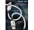 Кабель GCR 0.7m TypeC/ Lightning MFI PD 18 W, быстрая зарядка, белый, корпус белый, черный ПВХ, 6