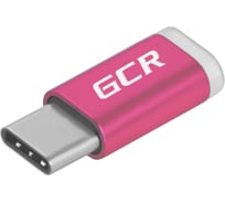 Переходник GCR USB Type C > MicroUSB 2. 0, M/ F, Розовый, VIVUCI3U2MF-R