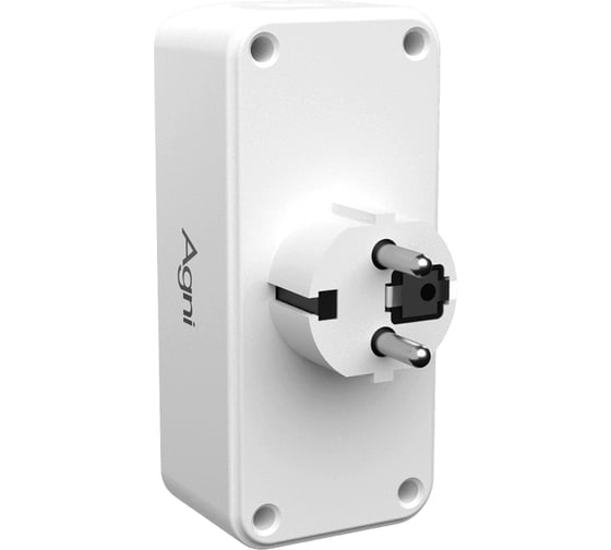 Тройник для розетки AGNI 2 розетки 220 + 2 USB, белый TP-WB2U2E-white