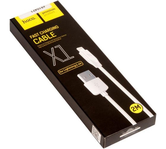 Кабель USB Hoco X1 Rapid для Lightning, 2.1А, длина 2.0м, белый 810421