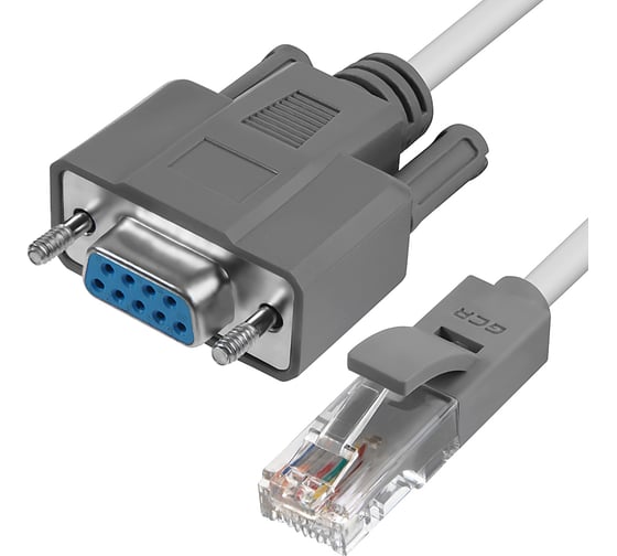 Адаптер-переходник GCR 1.0m серый, DB9 RS-232 / RJ45 9F/8P8C, 30AWG,VIVDBI9LNC-1.0m