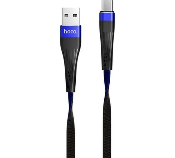 Кабель USB Hoco U39 Slender для Micro USB, 2.4А, длина 1.2м, синий 813531 1