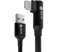 Кабель GCR PREMIUM 1.3m, AM/ Lightning угловой, MFI, черный, AL case черный, 28/ 24 AWG, VIV53I437