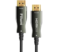 Активный оптический кабель Filum HDMI FL-AOC-HDMI2. 0-100M v. 2. 0, 4K/ 60HZ, ARC, 19M/ 19M, черный, 100 м FL-AOC-HDMI2.0-100M
