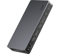 Конвертер UGREEN CM615 Revodok Pro 9-in-1 2хUSB-A 3.1USB-C 3.12хHDMI2хDPRJ45GbPD Converter. Цвет: серый 90912