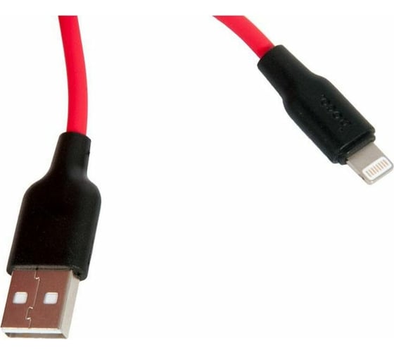 Кабель USB Hoco X21 Silicone для Lightning, 2.0А, длина 1.0м, красный