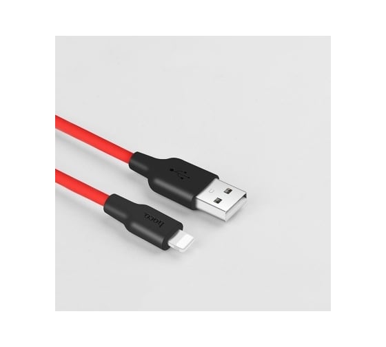 Кабель USB Hoco X21 Silicone для Lightning, 2.0А, длина 1.0м, красный