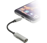 Аудио адаптер InterStep TYPE-C-AUX 3,5мм +TYPE-C для зарядки, серый 60431