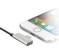 Кабель InterStep Lightning, ChargeN Listen, 0,2м, Bk/Slv, TPE, металлические коннекторы 57759