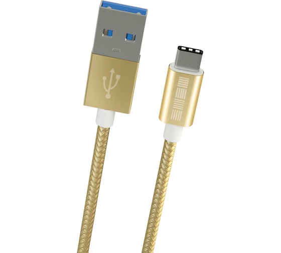 Кабель InterStep TypeC-USBA USB3.0 Gold нейлон 1,0м, AA ,M-M 51765