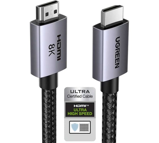 Кабель UGREEN HD171 25914 HDMI 2.1 Male To Male 8K Cable, длина: 10м, серый 25914_