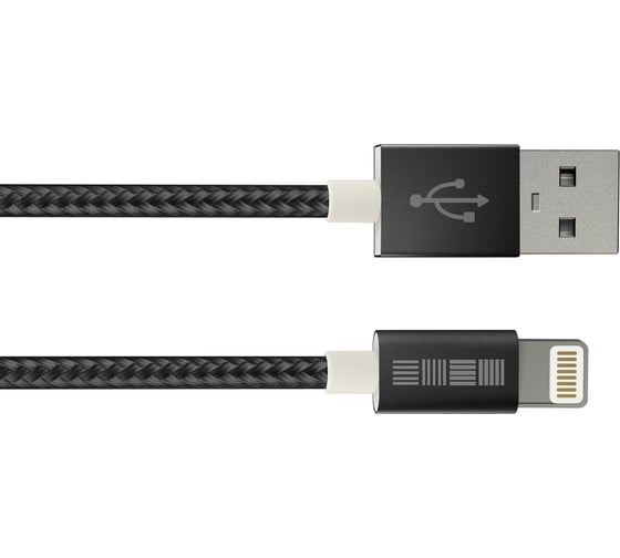 Кабель USB InterStep iPh5 8pin Mfi, мат -TPE, черный, 1m 49334 1