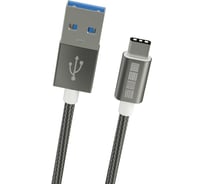 Кабель InterStep TypeC-USB A USB 3.0 2.0m нейлон SpaceGray 53163