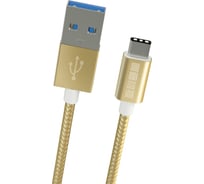 Кабель InterStep TypeC-USBA USB3.0 Gold нейлон 1,0м, AA, M-M 51767