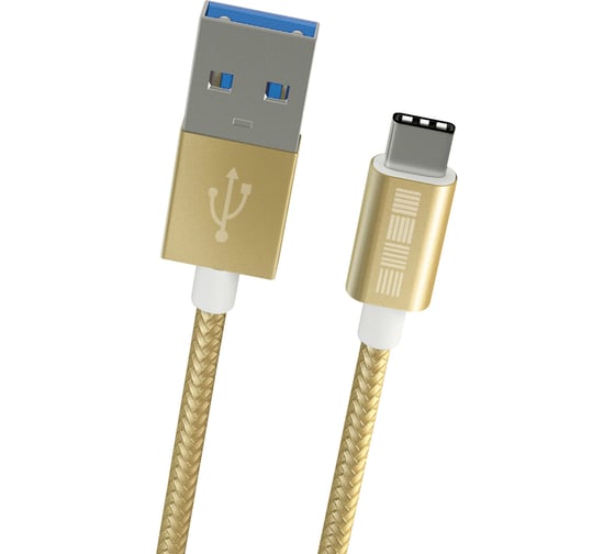 Кабель InterStep TypeC-USBA USB3.0 Gold нейлон 1,0м, AA, M-M 51767